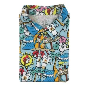 Buc-ee's Hawaiian Camp Shirt Men's 2XL Button Up Bucees Beaver Head Rayon S/S